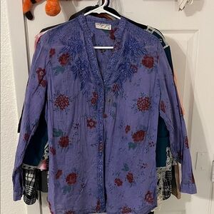 Vintage goa Purple Floral Blouse